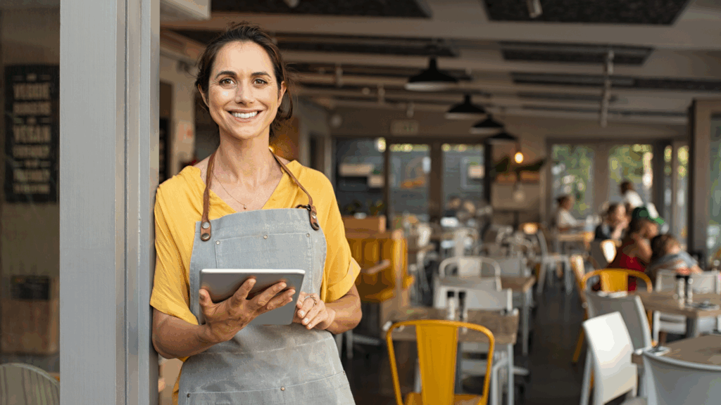 Happy Restaurant Owner